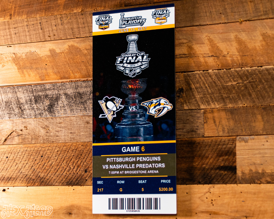 Pittsburgh Penguins 2017 Stanley Cup Ticket Stub Single Layer Metal Wall Art