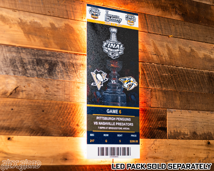 Pittsburgh Penguins 2017 Stanley Cup Ticket Stub Single Layer Metal Wall Art