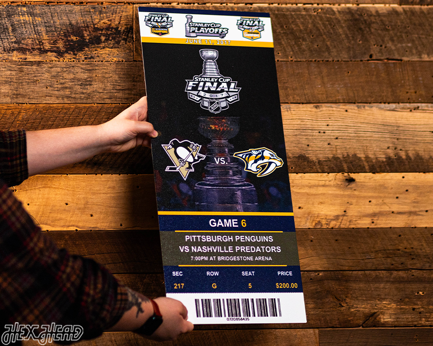 Pittsburgh Penguins 2017 Stanley Cup Ticket Stub Single Layer Metal Wall Art