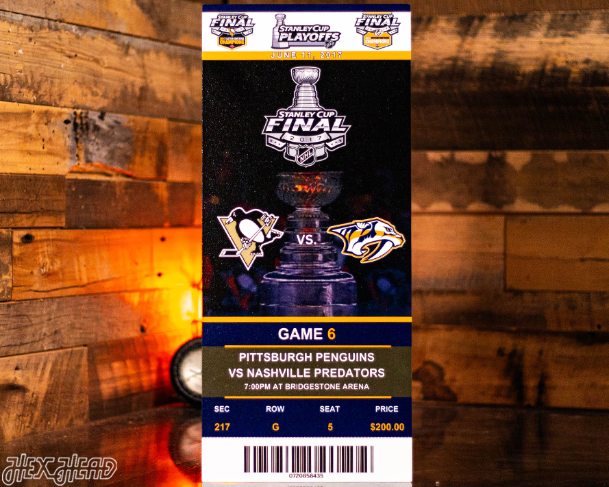 Pittsburgh Penguins 2017 Stanley Cup Ticket Stub Single Layer Metal Wall Art