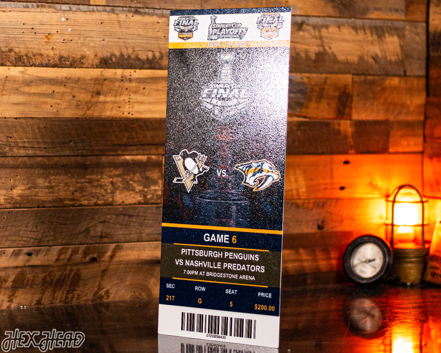 Pittsburgh Penguins 2017 Stanley Cup Ticket Stub Single Layer Metal Wall Art