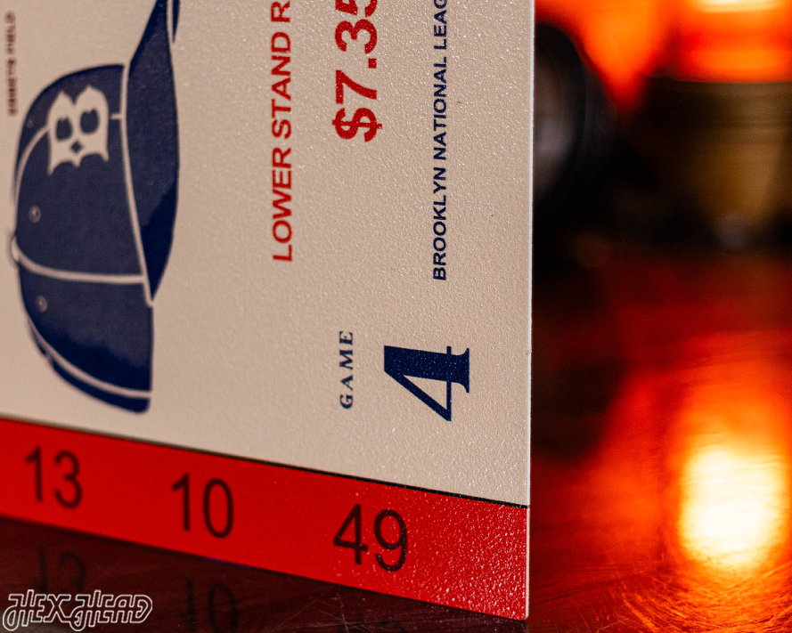 Los Angeles Dodgers 1955 World Series Ticket Stub Single Layer Metal Wall Art