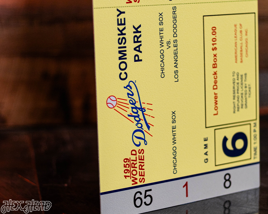 Los Angeles Dodgers 1959 World Series Ticket Stub Single Layer Metal Wall Art