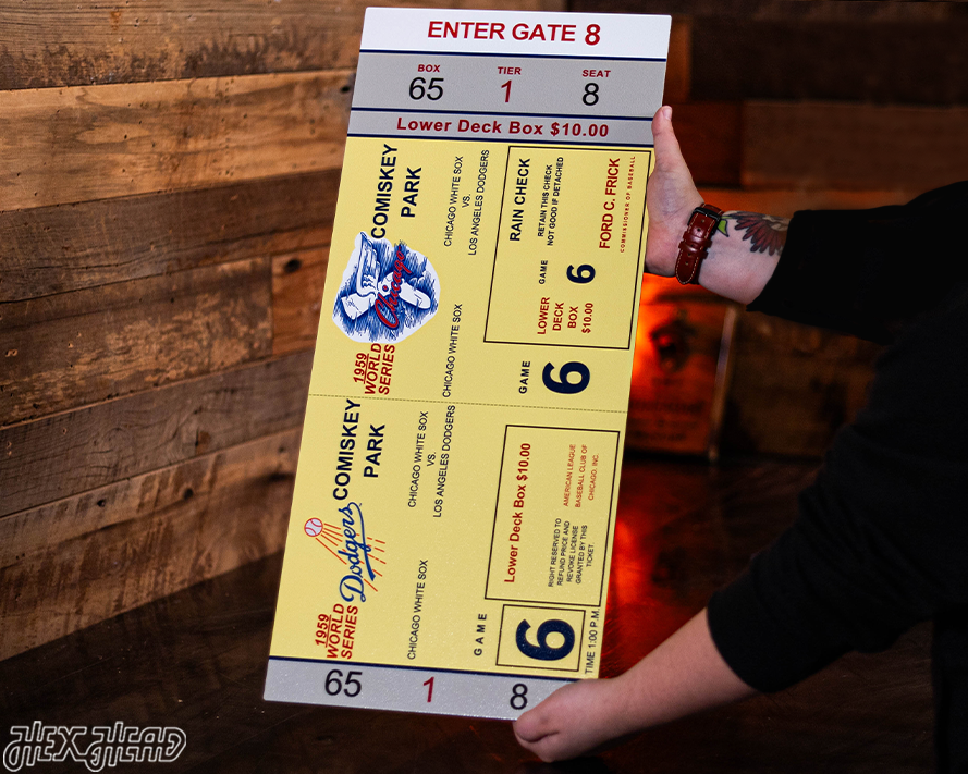 Los Angeles Dodgers 1959 World Series Ticket Stub Single Layer Metal Wall Art