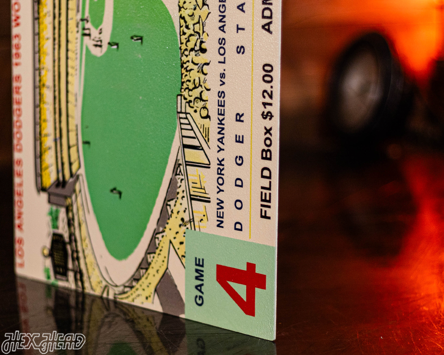 Los Angeles Dodgers 1963 World Series Ticket Stub Single Layer Metal Wall Art