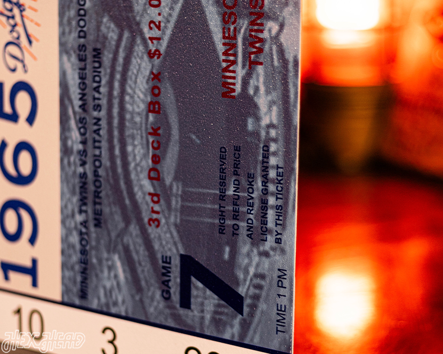 Los Angeles Dodgers 1965 World Series Ticket Stub Single Layer Metal Wall Art