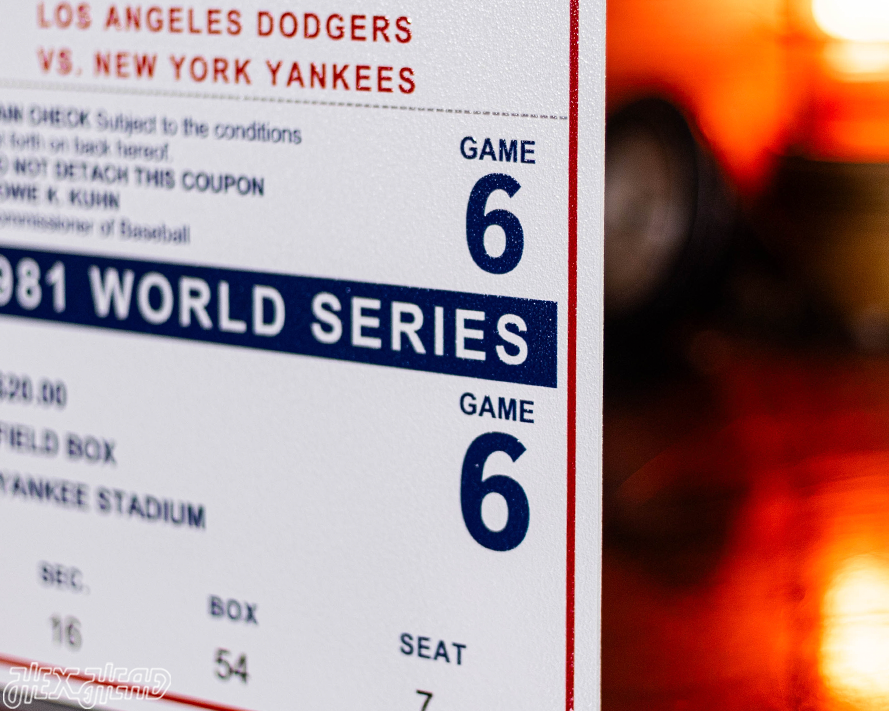 Los Angeles Dodgers 1981 World Series Ticket Stub Single Layer Metal Wall Art