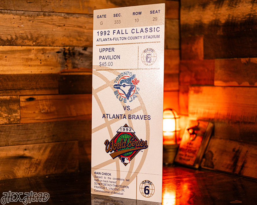 Toronto Blue Jays 1992 World Series Ticket Stub Single Layer Metal Wall Art
