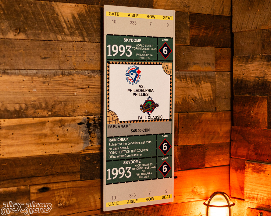 Toronto Blue Jays 1993 World Series Ticket Stub Single Layer Metal Wall Art