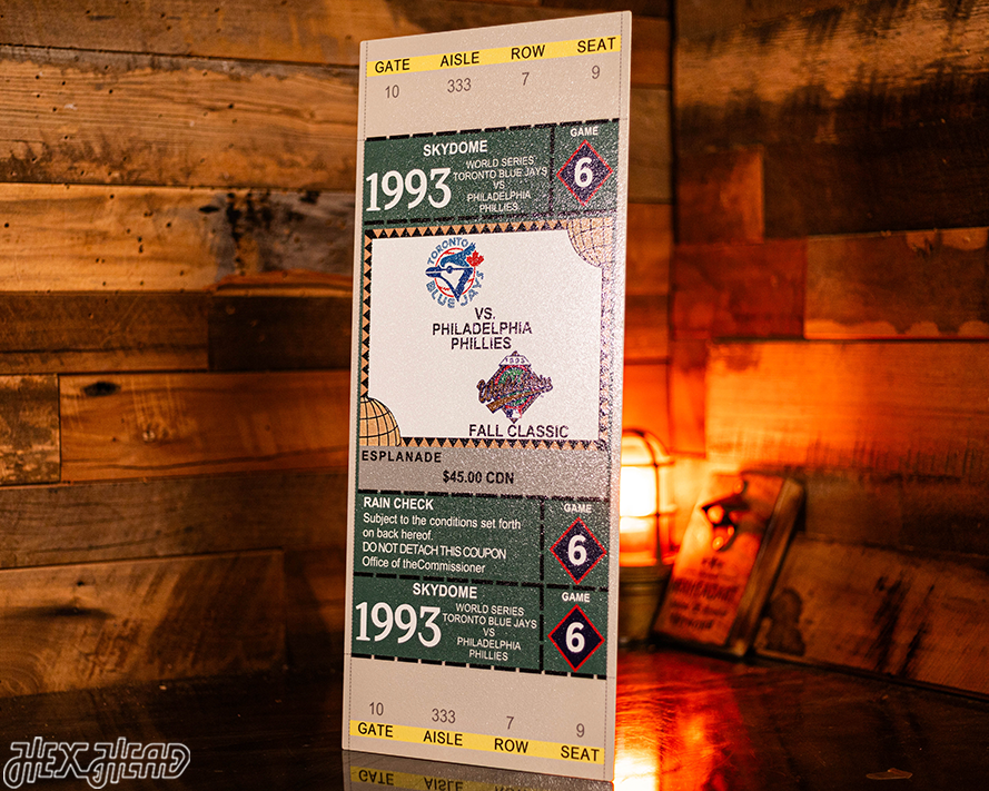 Toronto Blue Jays 1993 World Series Ticket Stub Single Layer Metal Wall Art