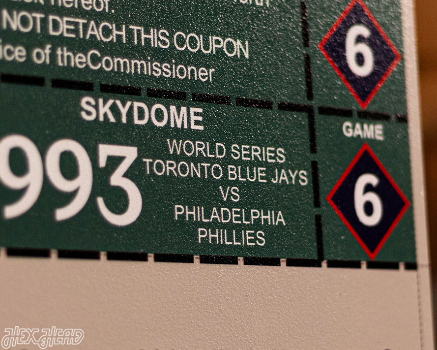 Toronto Blue Jays 1993 World Series Ticket Stub Single Layer Metal Wall Art