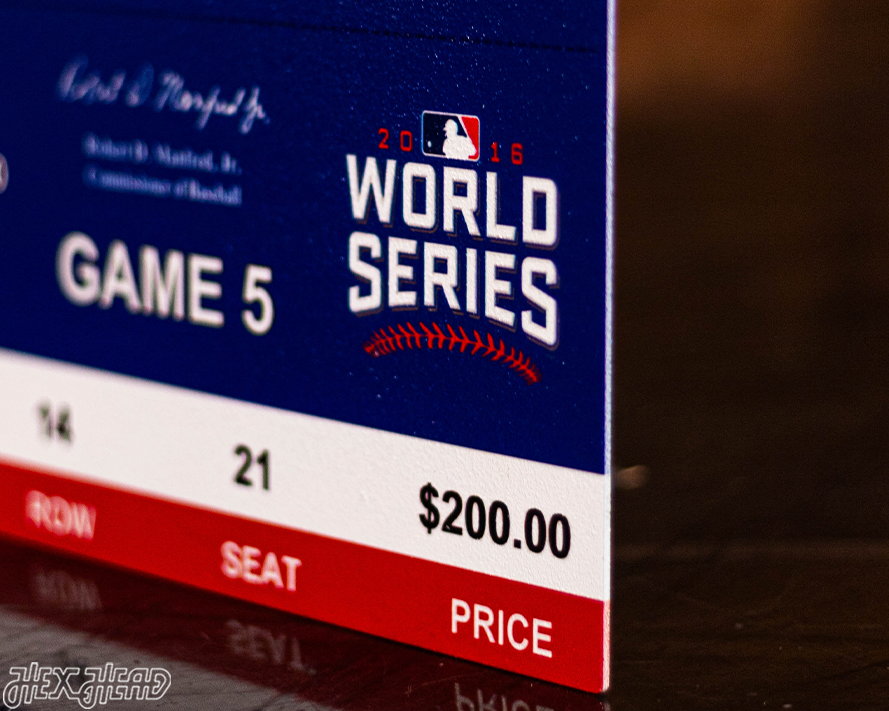 Chicago Cubs 2016 World Series Ticket Stub Single Layer Metal Wall Art