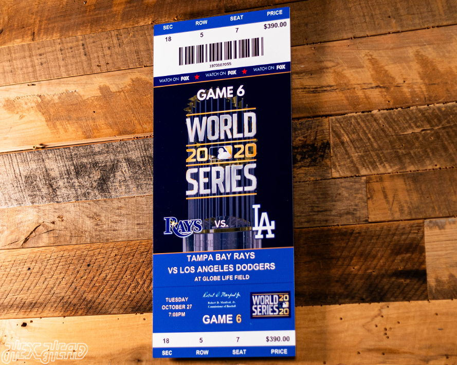 Los Angeles Dodgers 2020 World Series Ticket Stub Single Layer Metal Wall Art