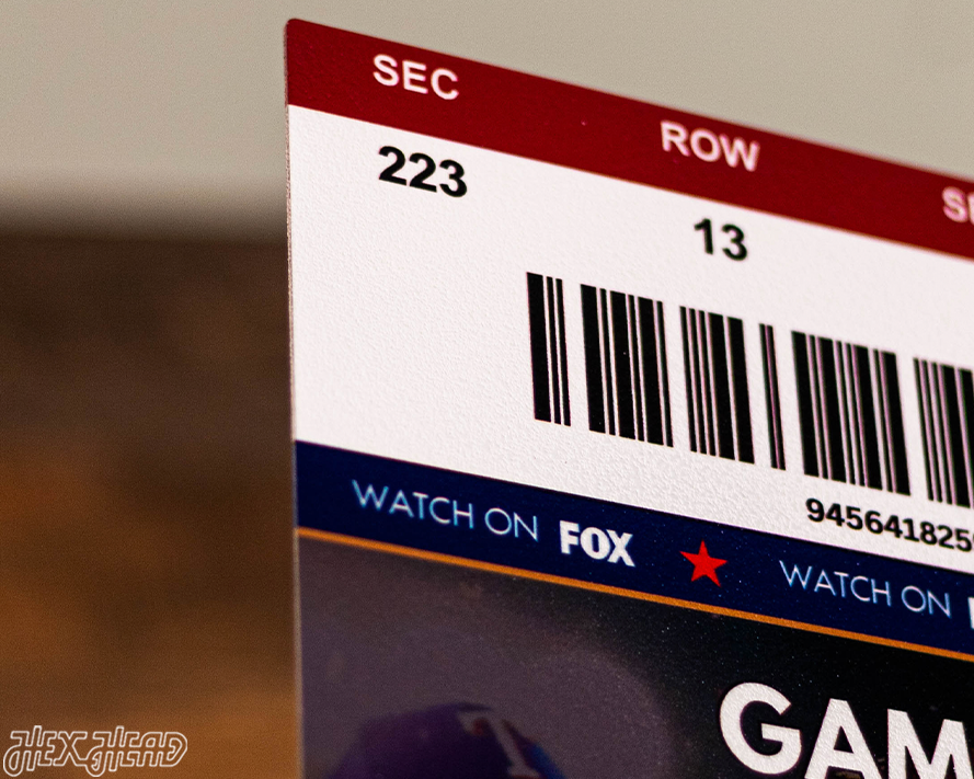 Texas Rangers 2023 World Series Ticket Stub Single Layer Metal Wall Art