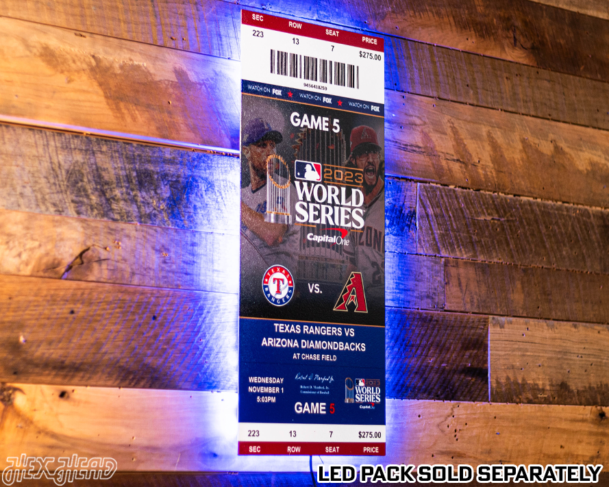 Texas Rangers 2023 World Series Ticket Stub Single Layer Metal Wall Art