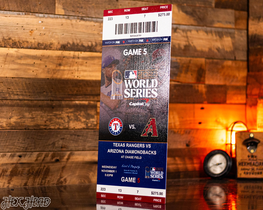 Texas Rangers 2023 World Series Ticket Stub Single Layer Metal Wall Art