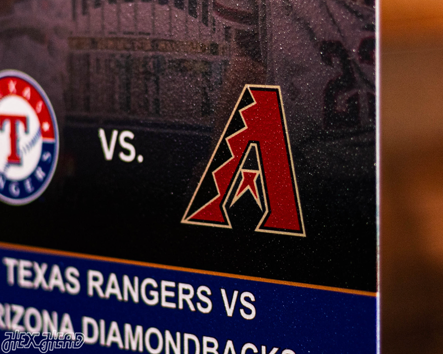 Texas Rangers 2023 World Series Ticket Stub Single Layer Metal Wall Art