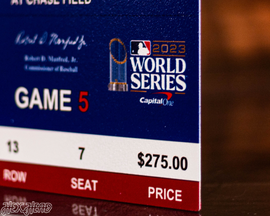 Texas Rangers 2023 World Series Ticket Stub Single Layer Metal Wall Art