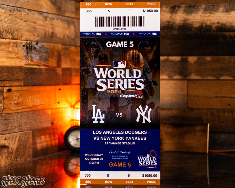 Los Angeles Dodgers 2024 World Series Ticket Stub Single Layer Metal Wall Art