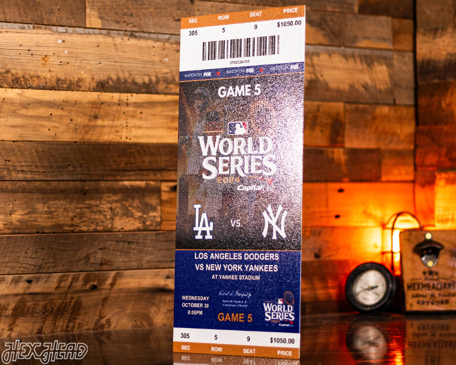 Los Angeles Dodgers 2024 World Series Ticket Stub Single Layer Metal Wall Art