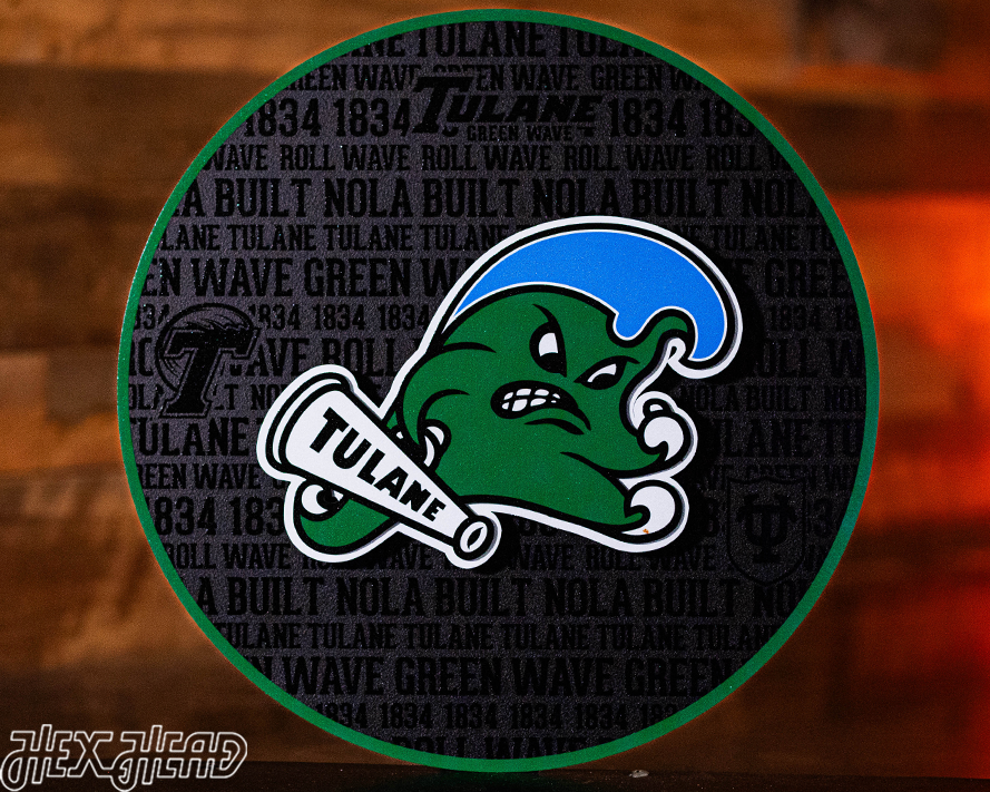 Tulane Green Wave CRAFT SERIES 3D Embossed Metal Wall Art