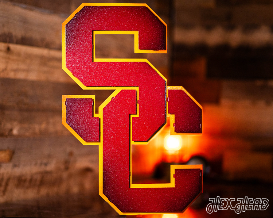 USC Southern California Trojans Interlocking "SC" 3D Metal Wall Art