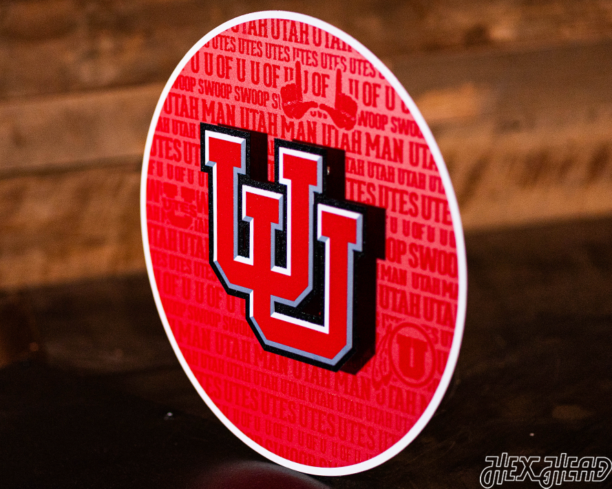 Utah Utes CRAFT SERIES 3D Embossed Metal Wall Art