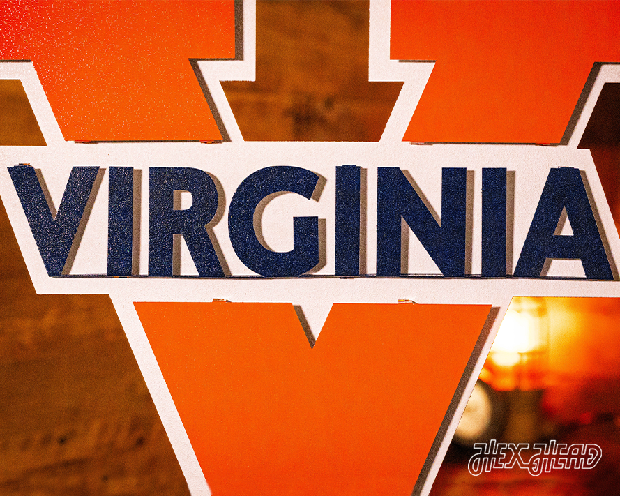 Virginia "V" 3D Vintage Metal Artwork