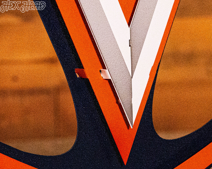 Virginia Cavaliers V on Sabres 3D Metal Wall Art