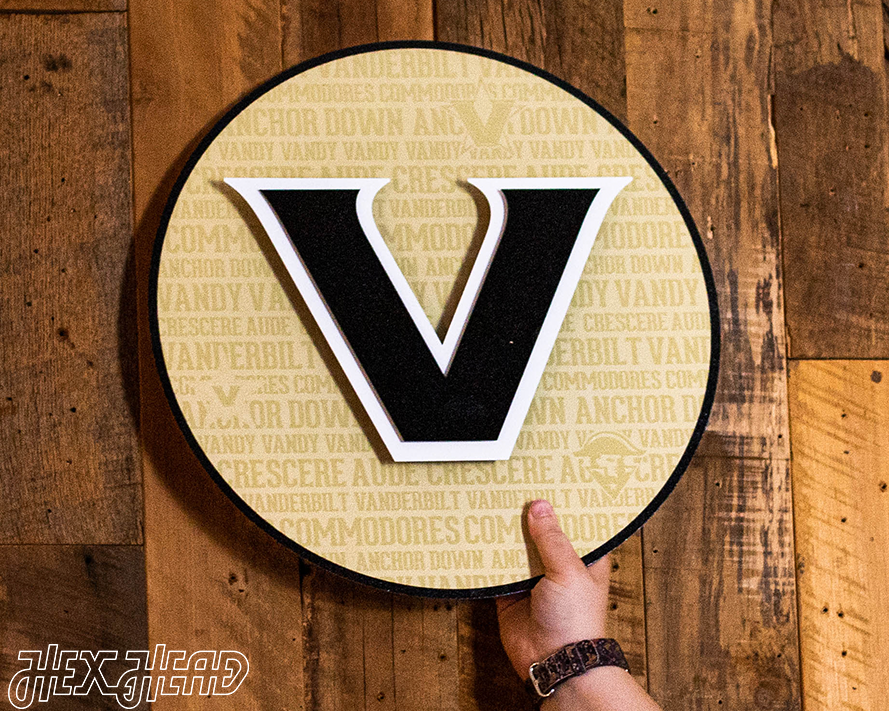 Vanderbilt Commodores CRAFT SERIES 3D Embossed Metal Wall Art