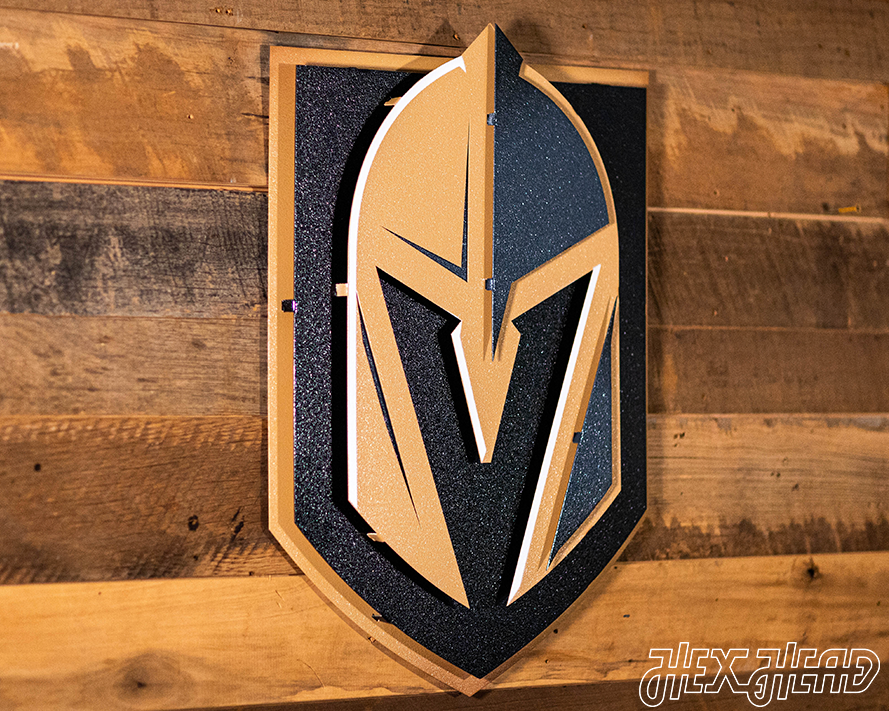 Vegas Golden Knights 3D Vintage Metal Wall Art