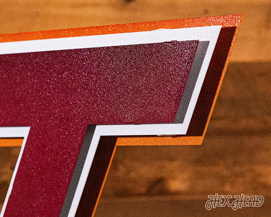 Virginia Tech 3 Layer "VT" 3D Vintage Metal Wall Art