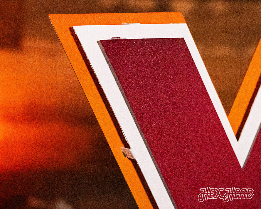 Virginia Tech 3 Layer "VT" 3D Vintage Metal Wall Art