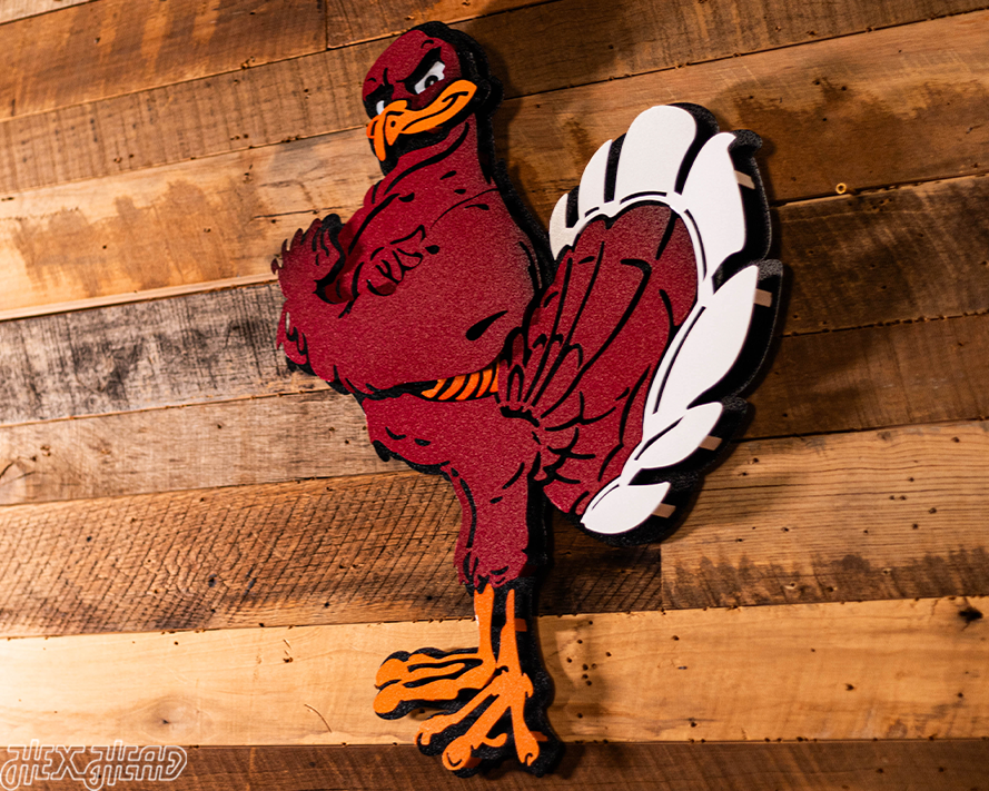 Virginia Tech "Hokie" 3D Vintage Metal Wall Art