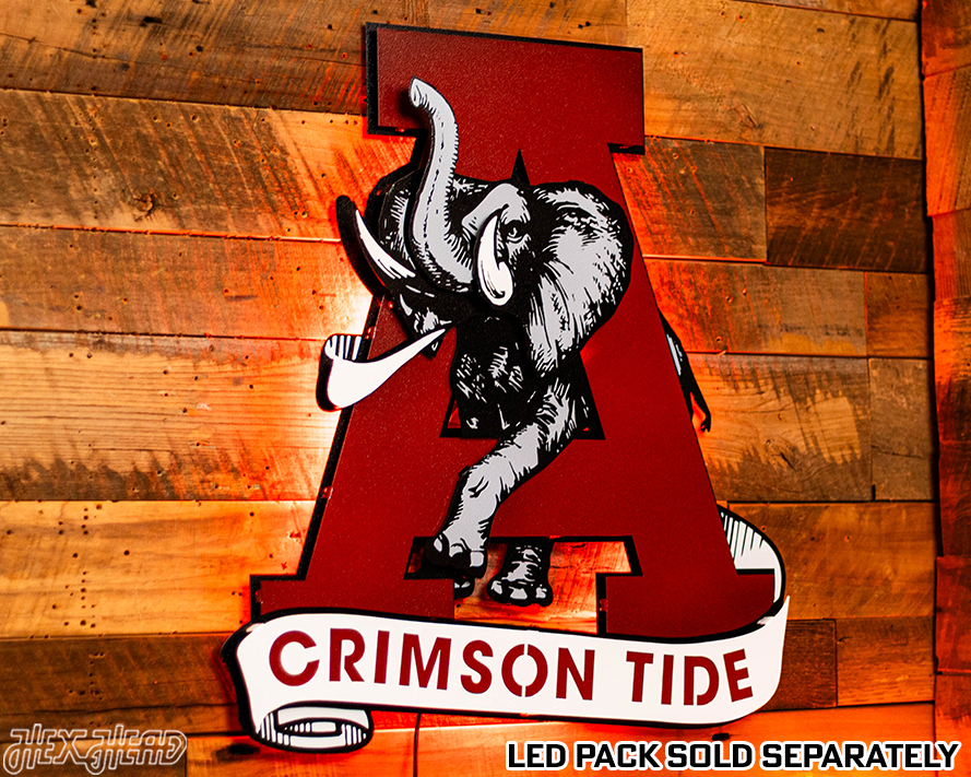 Alabama Crimson Tide VAULT "Elephant thru A" 3D Metal Wall Art