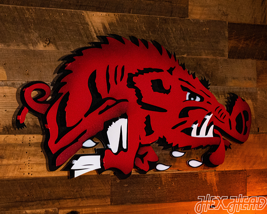 Arkansas Razorbacks VAULT "Slobbering Hog" 3D Vintage Metal Wall Art