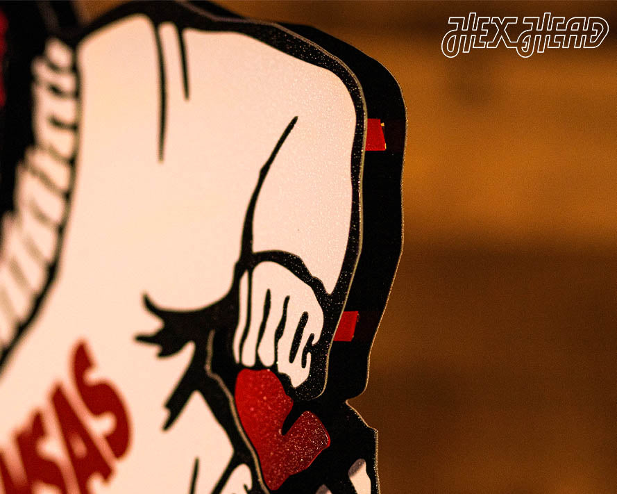 Arkansas Razorback VAULT "Hog Leaning on A" 3D Vintage Metal Wall Art