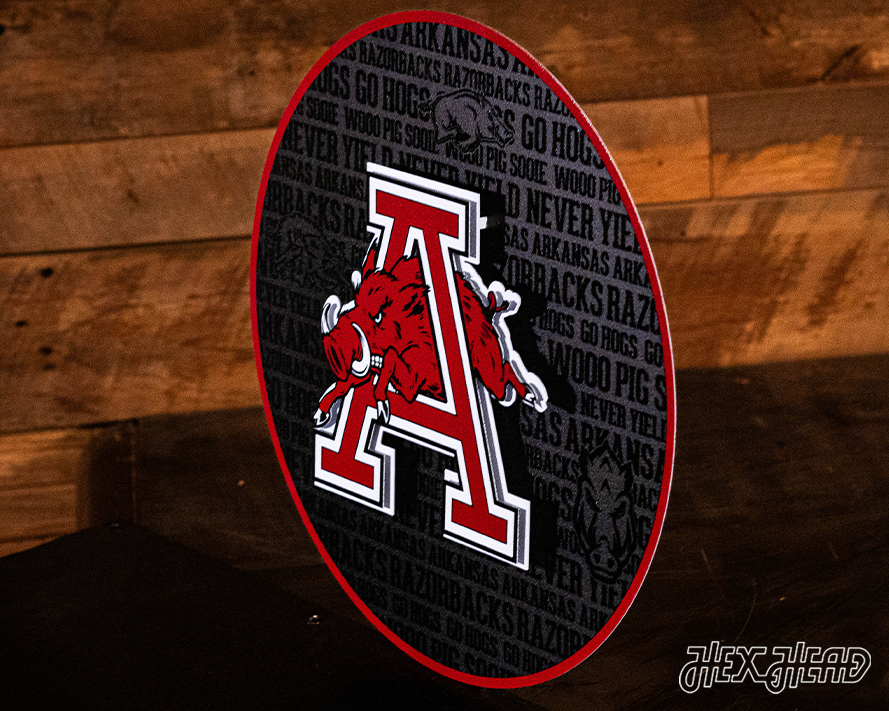 Arkansas Razorback CRAFT SERIES 3D Embossed Metal Wall Art