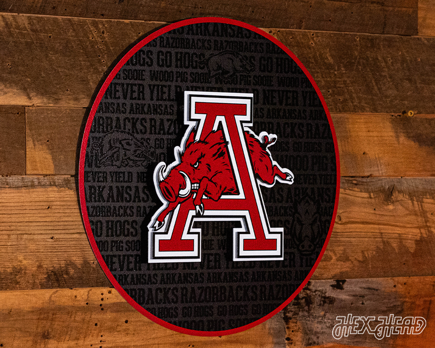 Arkansas Razorback CRAFT SERIES 3D Embossed Metal Wall Art