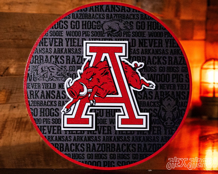 Arkansas Razorback CRAFT SERIES 3D Embossed Metal Wall Art