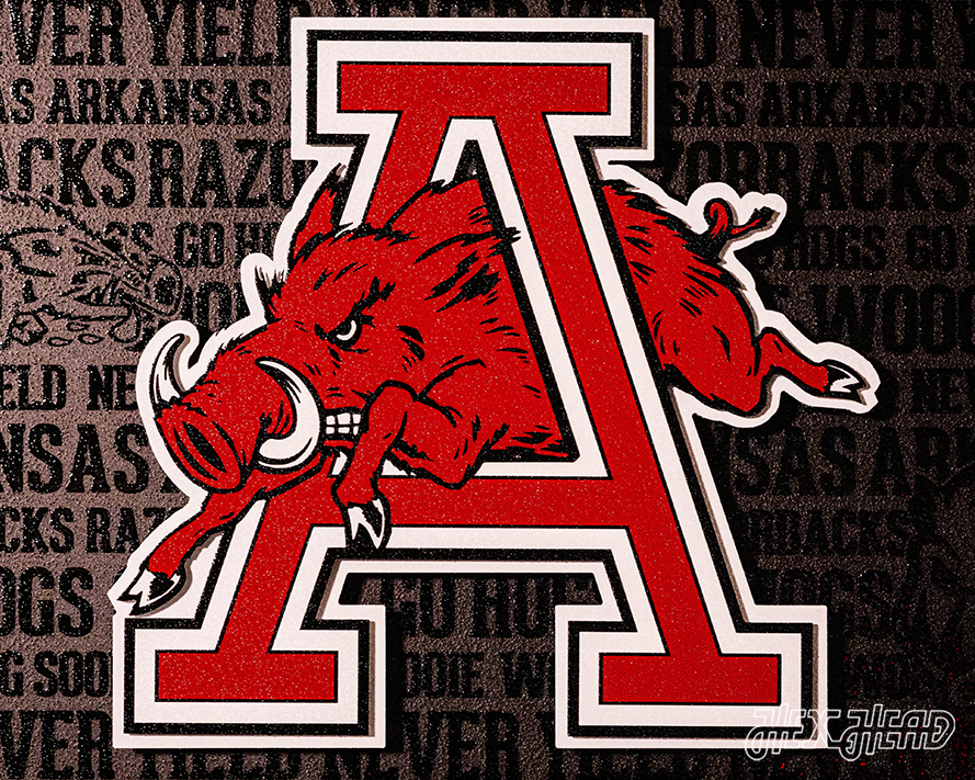 Arkansas Razorback CRAFT SERIES 3D Embossed Metal Wall Art