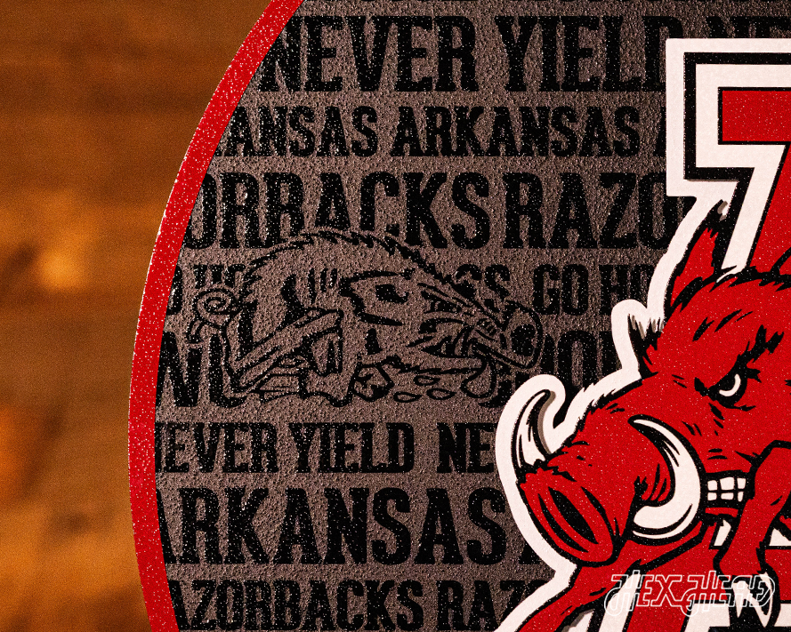 Arkansas Razorback CRAFT SERIES 3D Embossed Metal Wall Art