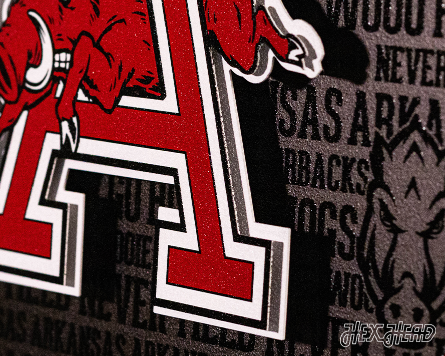 Arkansas Razorback CRAFT SERIES 3D Embossed Metal Wall Art