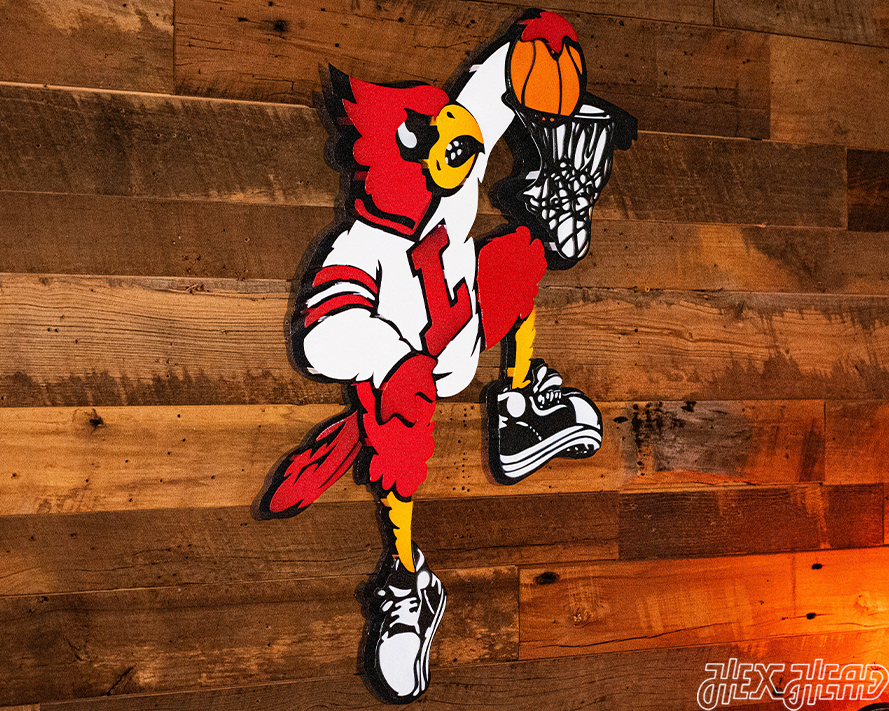 Louisville Cardinals "Dunking Cardinal Bird" 3D VAULT Metal Wall Art