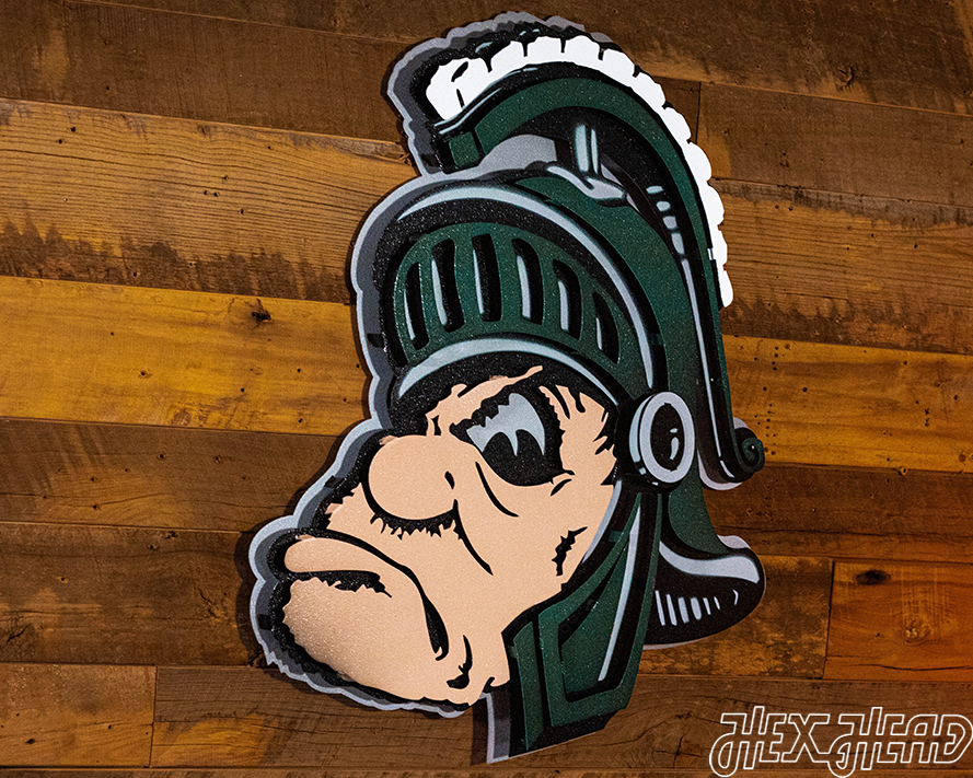 Michigan State " Gruff Sparty" 3D Vintage Metal Wall Art