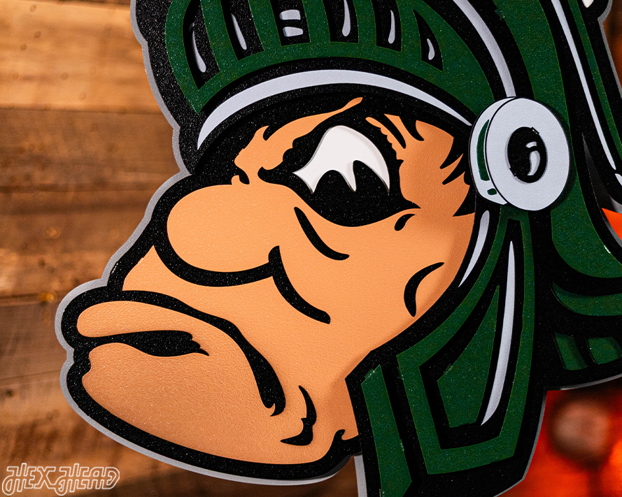 Michigan State " Gruff Sparty" 3D Vintage Metal Wall Art