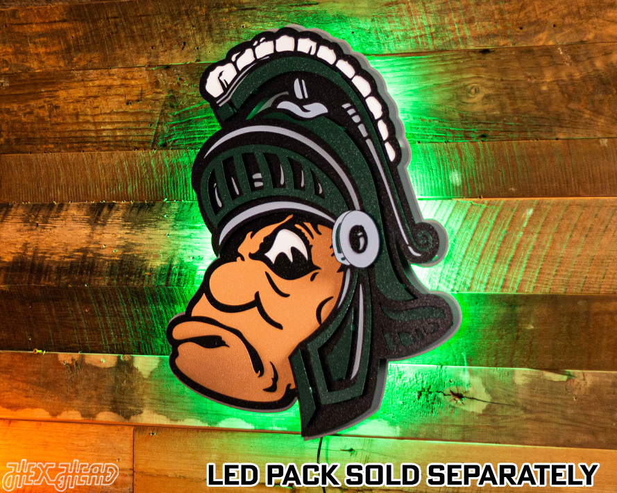 Michigan State " Gruff Sparty" 3D Vintage Metal Wall Art