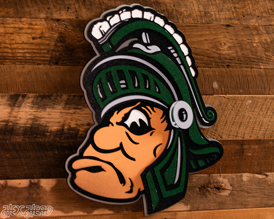 Michigan State " Gruff Sparty" 3D Vintage Metal Wall Art
