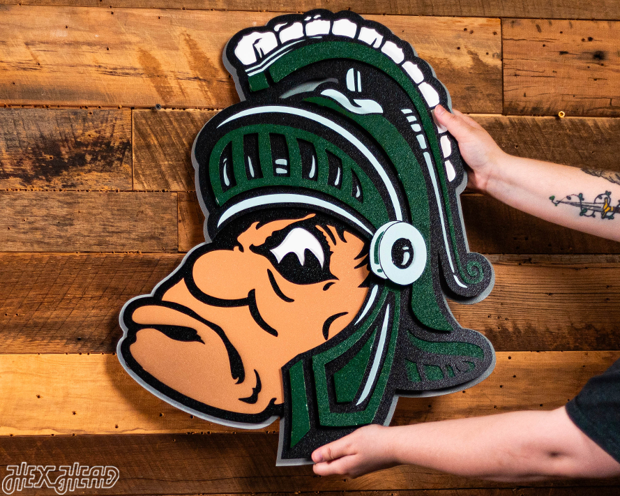 Michigan State " Gruff Sparty" 3D Vintage Metal Wall Art