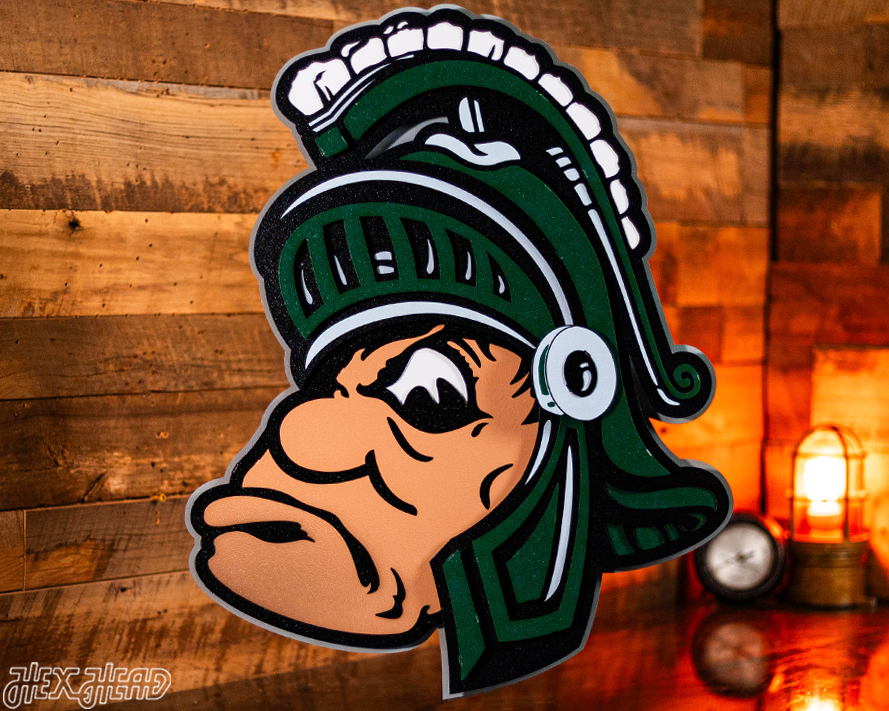 Michigan State " Gruff Sparty" 3D Vintage Metal Wall Art